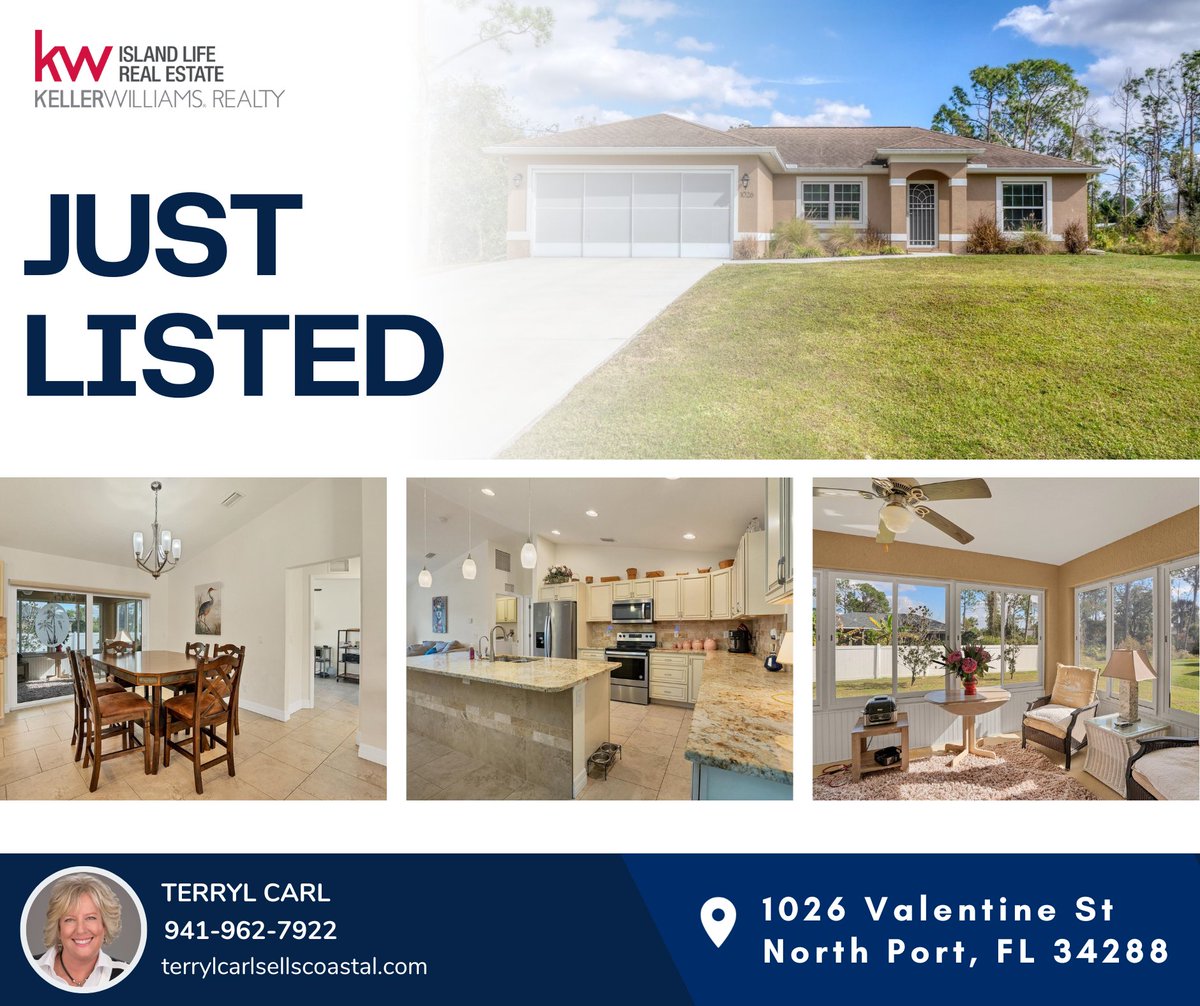TerrylCarlRE's tweet photo. 🏡✨ Just listed! Explore luxury at 1026 Valentine St, North Port, FL. The Orion by Goldstar features an elegant bakers kitchen, granite countertops, and hurricane-impact windows. Schedule your showing today! #JustListed #DreamHome #NorthPortLiving https://t.co/MEBsz13yVO