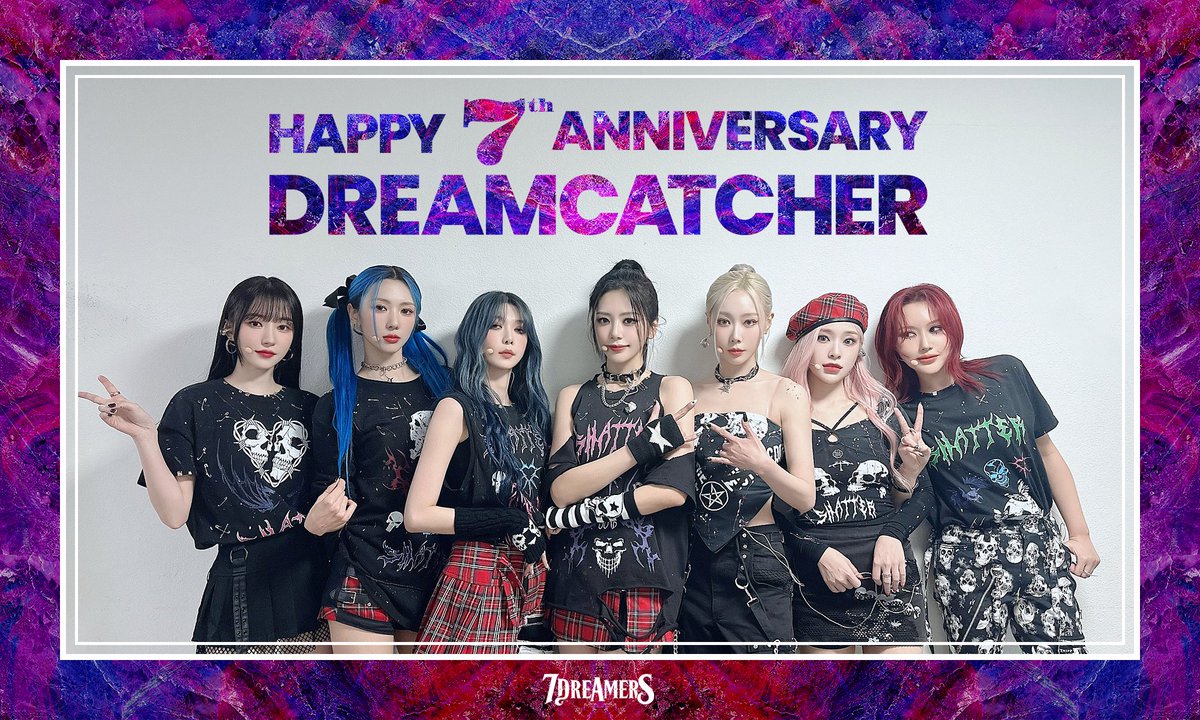 7_DREAMERS's tweet photo. [🎂] HAPPY 7TH ANNIVERSARY @hf_dreamcatcher 🎉🥳

7 years filled with love for music, performance and for the dreamies. Wishing for many more successful years and looking forward to the future!

Congratulations to our deukae ❤️

#Happy_Dreamcatcher_Day 
#꿈둥이들_7주년_축하해 https://t.co/B40RU7lhri