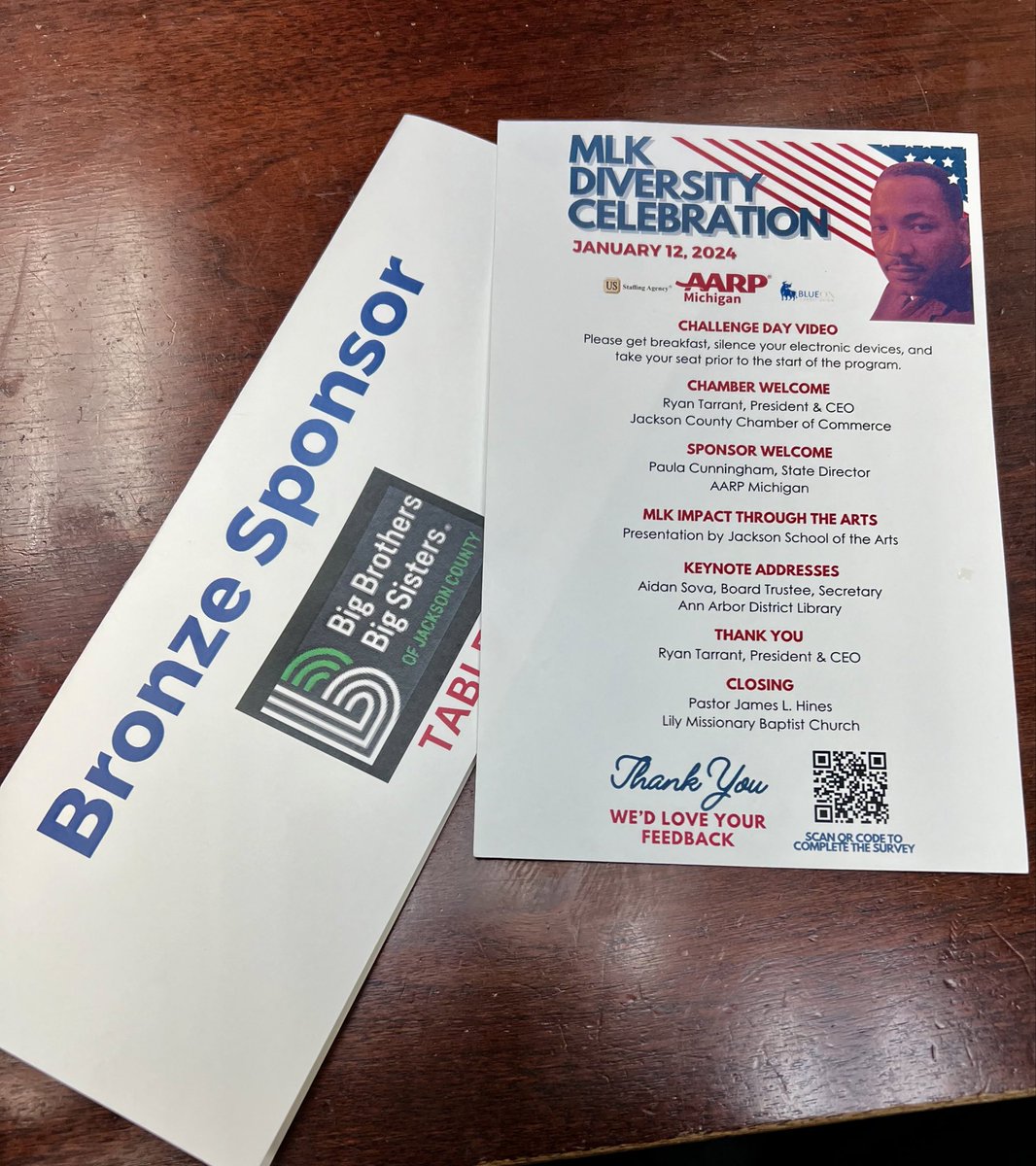 TonyBBBS's tweet photo. A pleasure for @BBBSJACKSONMI to help sponsor the MLK Diversity Breakfast #AidanSova hosted by #JacksonCountyChamberofCommerce. A fitting tribute to the life of #MLK & the hope he continues to provide! @hhjr79 @mLuDa4 @GaSwartzlander @KathyAAlex #BeaBig #DefendingPotential https://t.co/HwsRyyVjAi