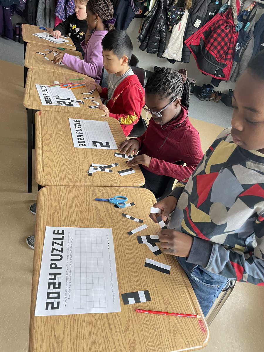 Ss engaged their critical thinking and problem solving skills to arrange pieces into a grid to show 2024! Thanks for sharing @mathequalslove ! @dpholyspirit @DP_math