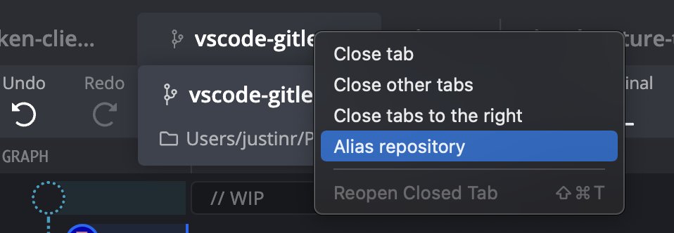 roarked's tweet photo. @rippo @GitKraken @dracan Yes! You can right-click on any repo tab and select "Alias repository" to add a friendly name that is easier to read. https://t.co/4pWyayJrH9