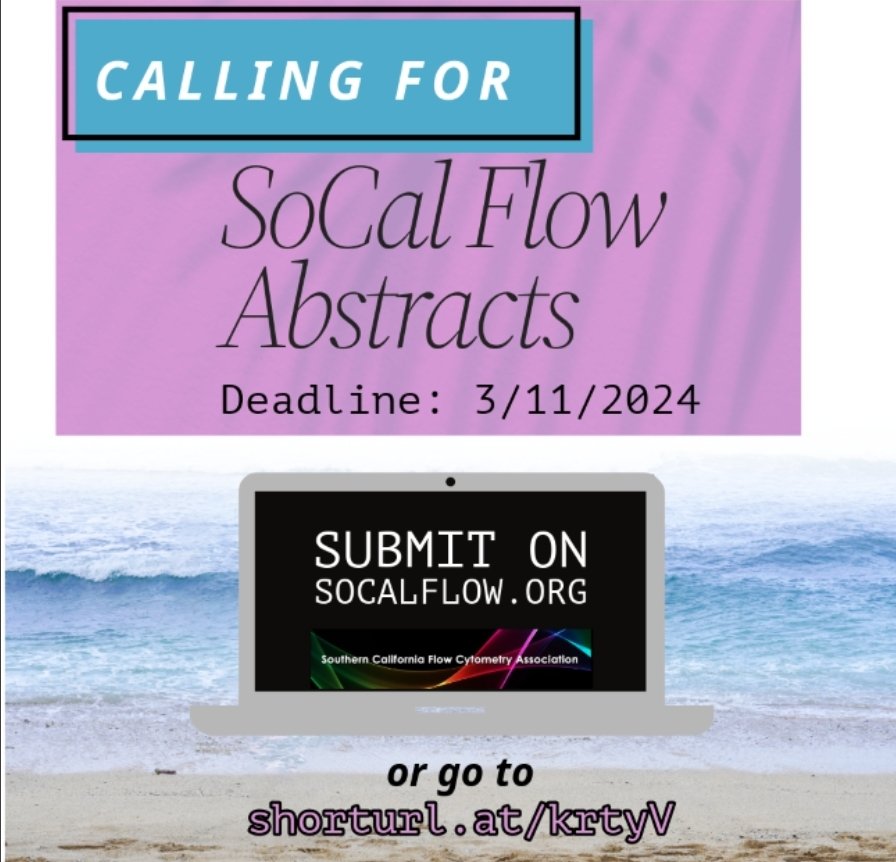 Dequina Nicholas (@quinascience) on Twitter photo Time for my favorite conference of the year <a href="/SoCalFlow/">SoCal Flow</a> Summit! This year its April 8-9. If you do anything #flowcytometry and you're in SoCal, submit an abstract! Registration is cheap, buffet meals, cash money for abstract awards and just a great time.
socalflow.org/summit-2024/su… Time for my favorite conference of the year <a href="/SoCalFlow/">SoCal Flow</a> Summit! This year its April 8-9. If you do anything #flowcytometry and you're in SoCal, submit an abstract! Registration is cheap, buffet meals, cash money for abstract awards and just a great time.
socalflow.org/summit-2024/su…