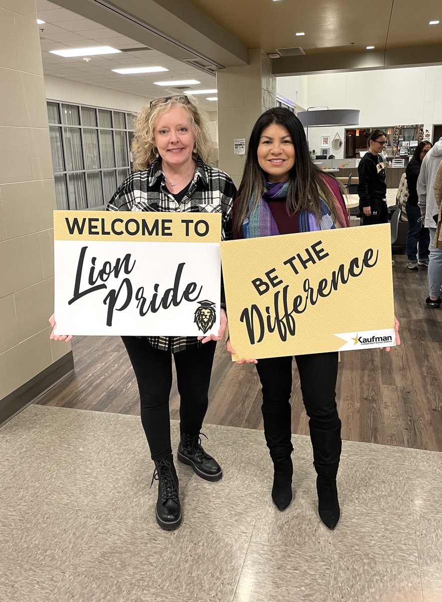 KaufmanEdFound's tweet photo. 🦁 It’s another FIRST Friday…But on a Second Friday 😝

This morning we welcomed our KISD Teachers and Staff at Gary Campbell Campus and the High School!  

We love greeting our teachers and students as they arrive- Make it a great day, Lions! 

#BeTheDifference
#leavealegacy https://t.co/J5jfYrOwJn