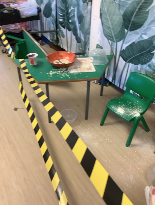 TreesBare's tweet photo. Nursery had an unexpected visitor overnight. Goldilocks made a mess. https://t.co/fYBPY7wvkC