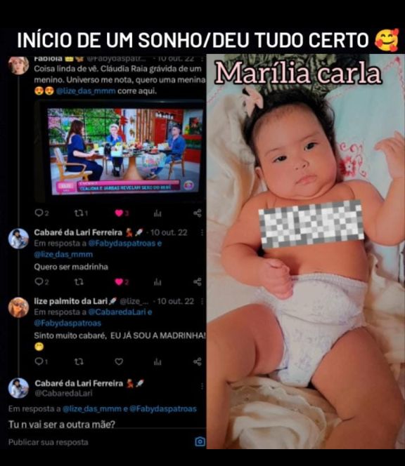 Fabydaspatroas's tweet photo. Olá @CabaredaLari. O universo me notou real ♥️♥️♥️ taí minha princesinha Marília Carla 💖 Lize corre aqui hahahahah https://t.co/7sJnM5d3fL