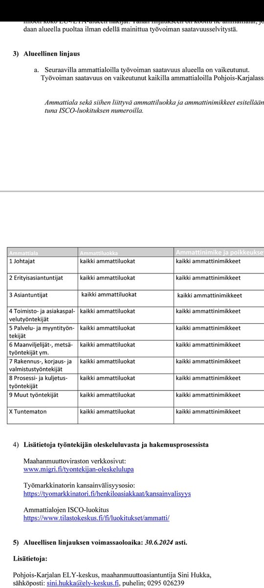P-Karjalassa on <a href="/POKELYkeskus/">Pohjois-Karjalan ELY-keskus</a> mukaan työvoiman saatavuus heikentynyt KAIKISSA ammateissa.
Alueella tuhansia työttömiä ja muutama sata avointa työpaikkaa.
Näinkö saatavuusharkintaa oli ajateltu käytettävän? <a href="/persut/">Perussuomalaiset</a> <a href="/kokoomus/">Kokoomus</a> <a href="/sfprkp/">SFP • RKP</a> <a href="/KDpuolue/">Kristillisdemokraatit | KD</a>