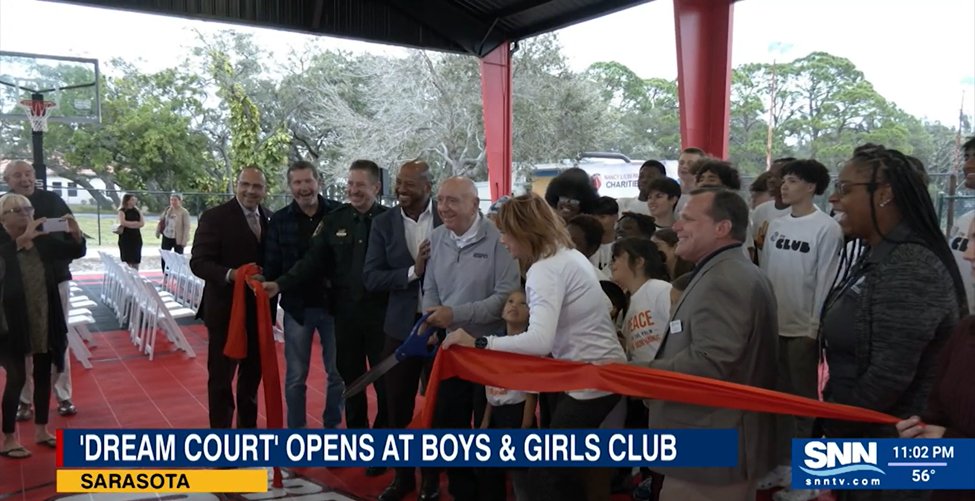 A new basketball court was unveiled Thursday at the Boys & Girls Club of Sarasota, Fla. in honor of the great @DickieV. The 'Dream Court' will provide opportunities to so many kids, and HOFer @NancyLieberman was part of the dedication. Via @SuncoastNews: bit.ly/48TfCMr