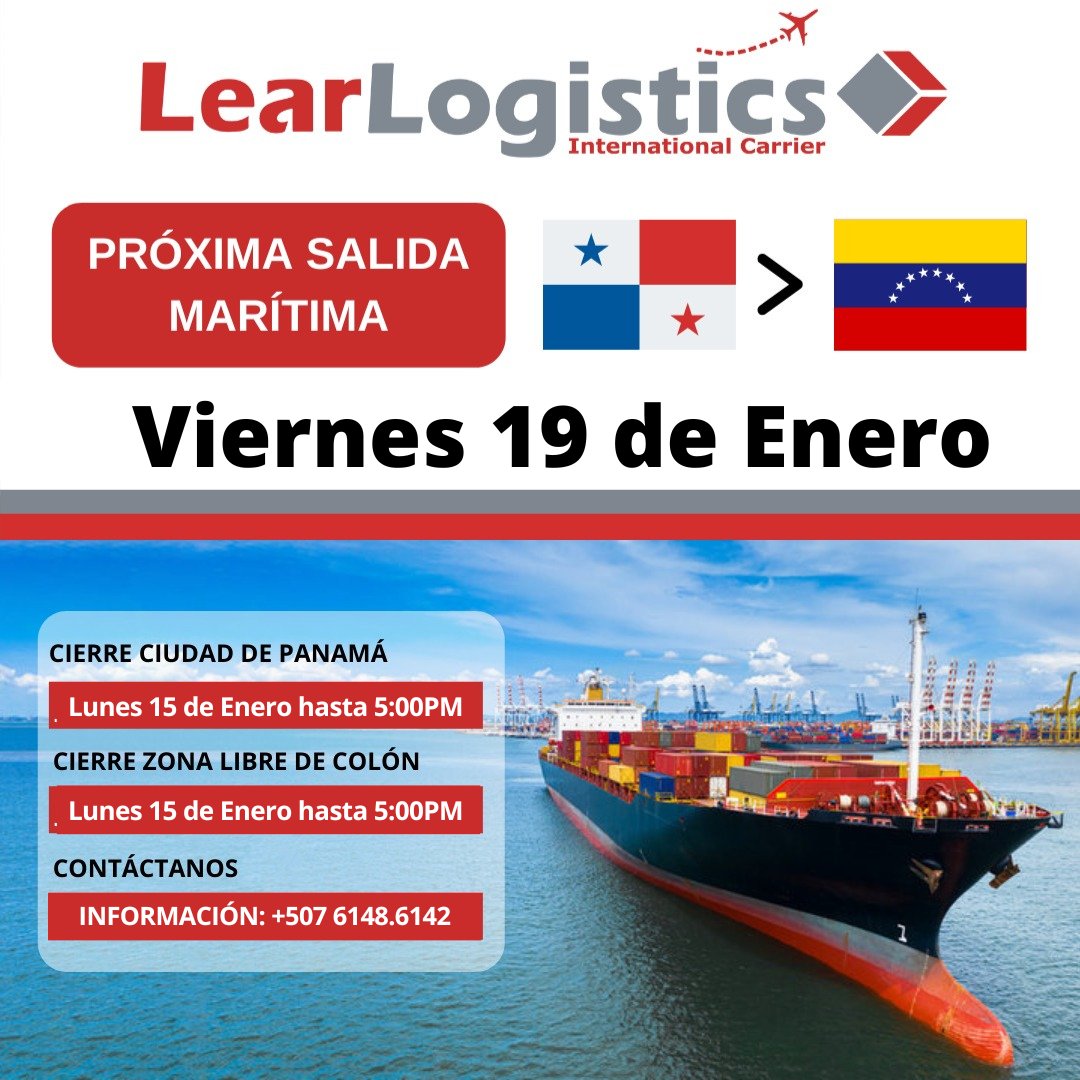 alida Marítima #PanamaVenezuela el 19 de Enero 2024.

¡Cotiza con nosotros! Envía con los expertos en el área. 💪

Deja tu inversión en nuestras manos. Dos Salidas Aéreas Panamá/Venezuela cada semana 🤝.

#tucargasegura #learlogistics