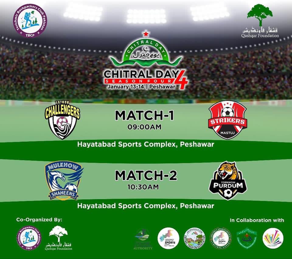 terichmirbpc's tweet photo. Big Day, Big Matches.
Chitral Day edition 4 Football matches fixtures. 
Saturday 13 January 2024
Venue: Hayatabad Sports Complex Peshawar 
#ChitralDay #ispaanos https://t.co/PrR0lC9JvK