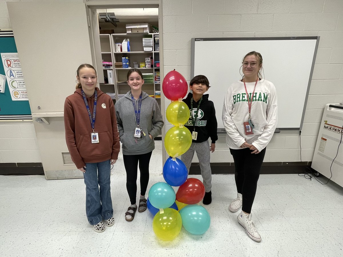 It’s team building day in AVID. Balloon towers for 7th and Partner drawing in 8th. Fun to watch their creations and communication skills!