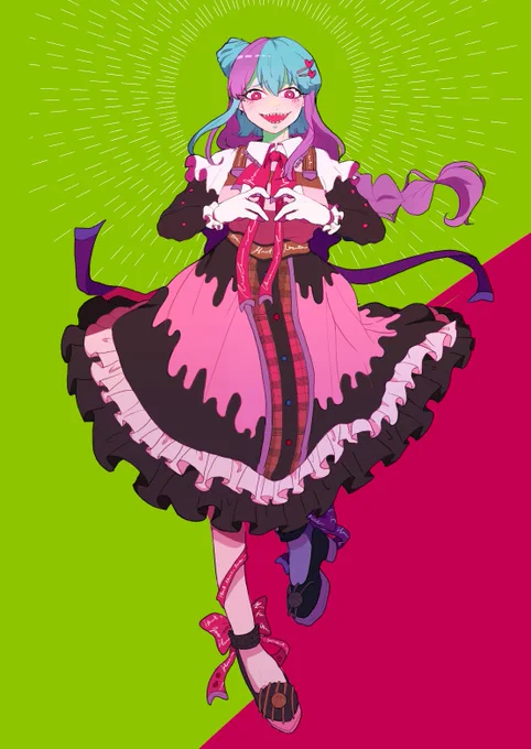 【チコラ 全身キャラデザ】  バレンタイン×ヤンデレモチーフです。  #ハートを射止めるゲーム