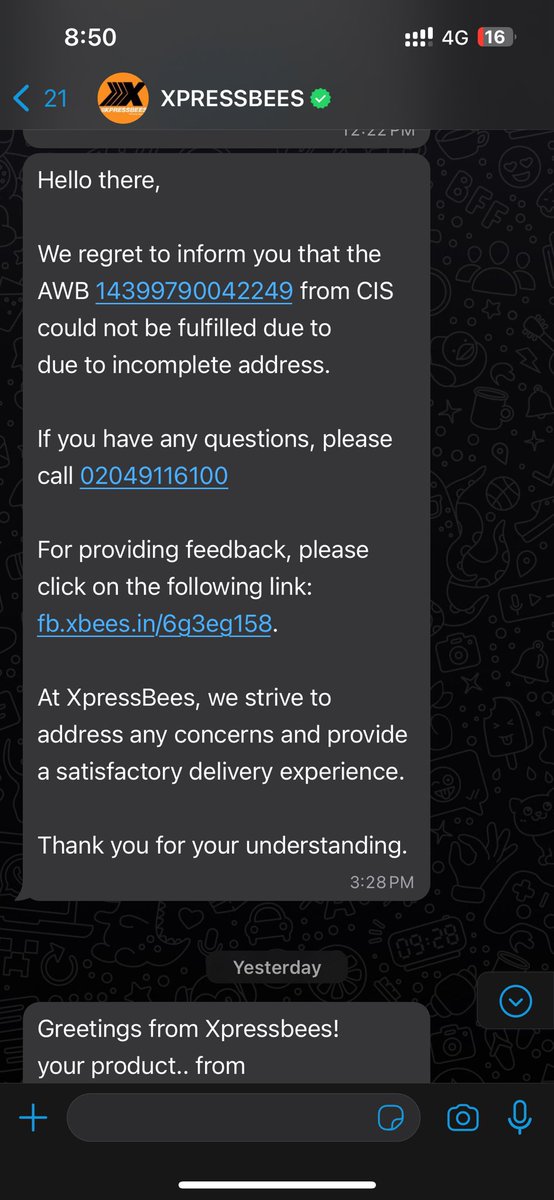 bisht_vikrant's tweet image. "Disappointed with @XpressBees_IN . Delivery cancelled for the 3rd time, no communication, and no updates. #complaint number 221038062 Customers deserve better service! #CourierServiceFail" @CasioIndia