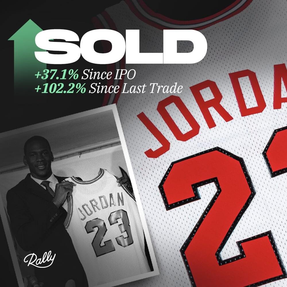 OnRallyRd's tweet image. Jordan Signing Day Jersey Buyout Approved… for over $100K MORE than the 1st offer💰
$̵4̵0̵0̵K̵ ➡️ $513,985
The best part?
Every single one of the 800+ investors on Rally made money on this sale 🤝