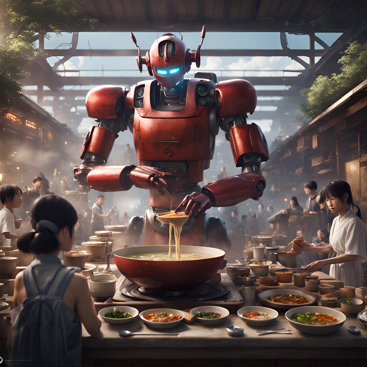wormholeorg's tweet photo. Our robots will carefully prepare the #SOUP #NFT creation for you. We only use #natural and #unnatural ingredients for the finest quality #broths and #stews. #japaneserobot #soupmaker #NFTArts #Solana #artproject https://t.co/U5iNXnw0Qp