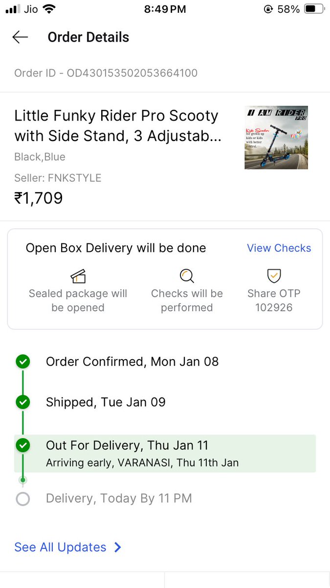 tecrajeev's tweet image. ⁦@Flipkart⁩ it’s two days since product out for delivery.Your executive misguided that my complaint no will be received after call disconnection.once Again I made a call but complaint not logged and asked to wait till 11 pm as deliver date is today,
Any action for my 20 min