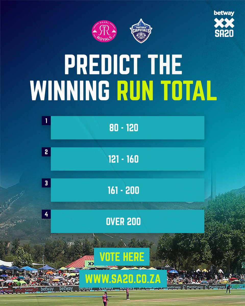 the_sa20_'s tweet photo. #PRvPC predictions? Cast your vote on https://t.co/XGtAg26Cba
 for your shot to win #Betway #SA20 prizes. https://t.co/Prgg45vDci