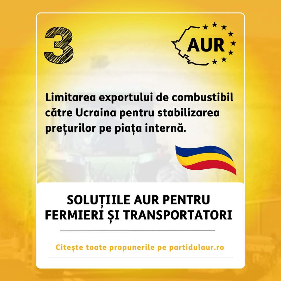 aurmaramures's tweet photo. 🇷🇴📢 #Fermierii și #transportatorii trebuie tratați cu #respect, nu cu dispreț și nepăsare de către actuala #guvernare!
AUR propune #măsuri concrete care vin să #rezolve o parte din #problemele cu care se confruntă aceștia astăzi.
#Romania #Români #Fermieri https://t.co/0HGaHGrk6g