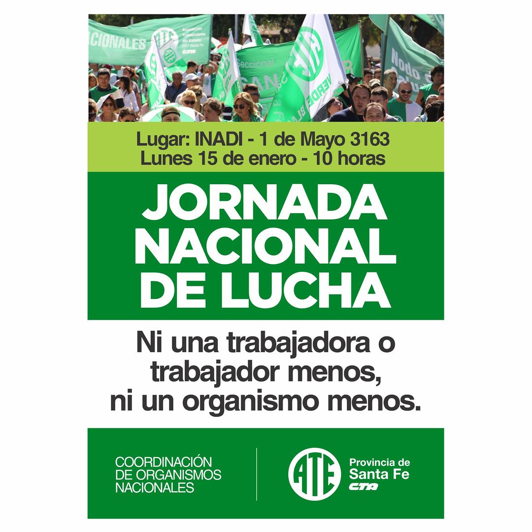 becarixsSF's tweet photo. JORNADA NACIONAL DE LUCHA:
✊El próximo lunes estaremos presentes junto con otros trabajadores y trabajadoras del Estado Nacional @ATESantaFe https://t.co/NXGbLCy82T