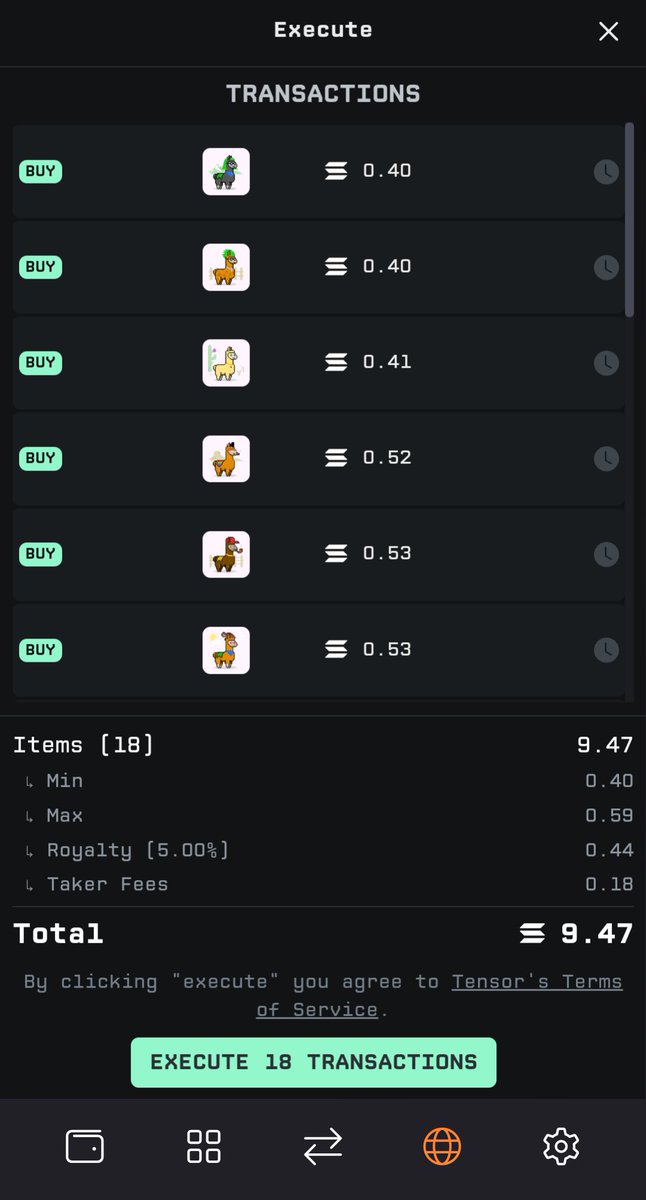 road to $100K on <a href="/solanamobile/">Seeker | Solana Mobile</a>

I just spent $1K on a bunch of llamas on <a href="/tensor_hq/">Tensor ⚡️</a>. only OGs remember.

it has all the makings of a high-potential NFT: a fall from grace, iconic art, but most importantly, a botched mint.

my wallet net worth currently stands at $4860.