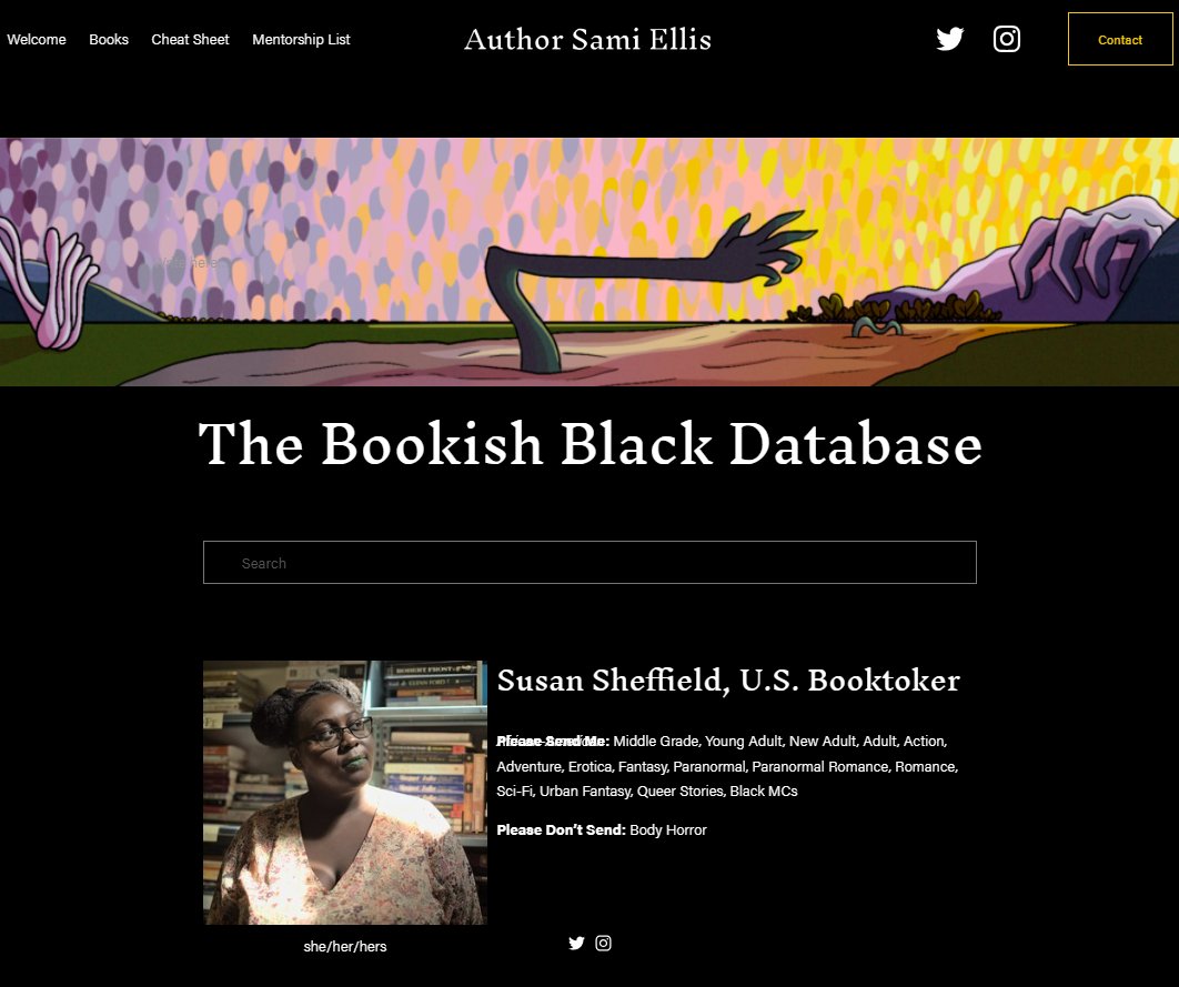 GOOD MORNING BLACK BOOK INFLUENCERS! There was so much drama at the end of 2023, I had to wait to post - I want to add a database of Black book influencers to my website! It'll be a lot like the one on @melanin_ya, but searchable. Sign up link in replies, pls boost if u can🤞🏿