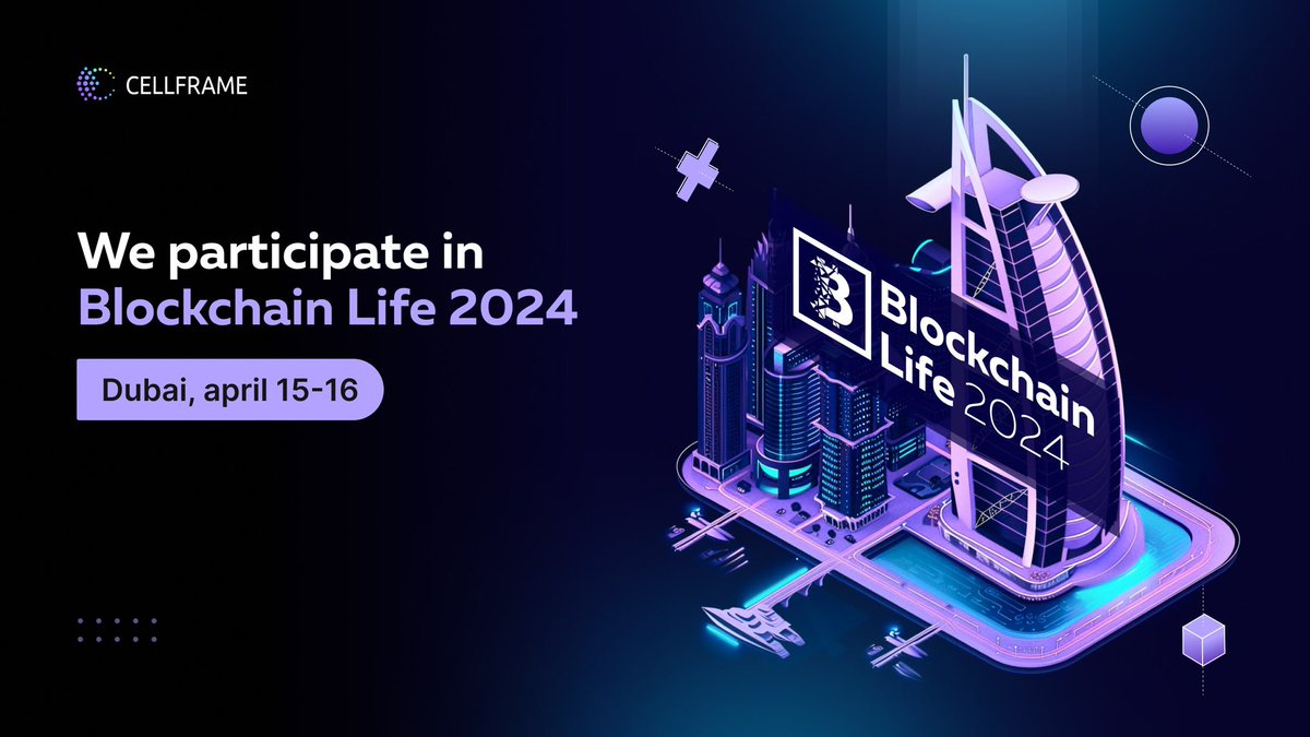 ⚡️ Great news! 
This spring, the Cellframe team led by Dmitry Gerasimov is heading to Dubai🇦🇪 for our favorite event - Blockchain Life 2024! 
 
And we won't just be working at the booth; we'll be showcasing something absolutely new and revolutionary 😎 
 
⚠️ In about a week,