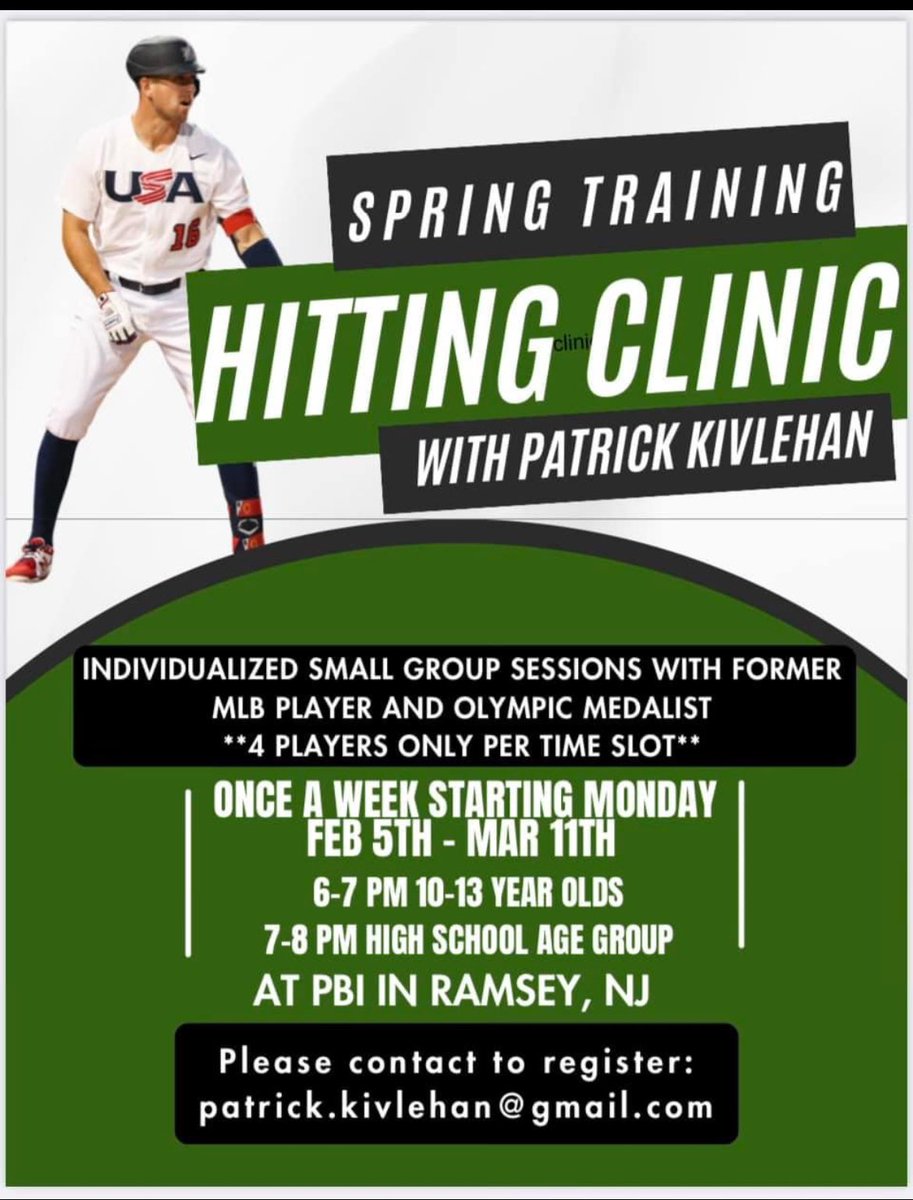 Come learn from Olympic medalist & former MLB player, @PatrickKivlehan