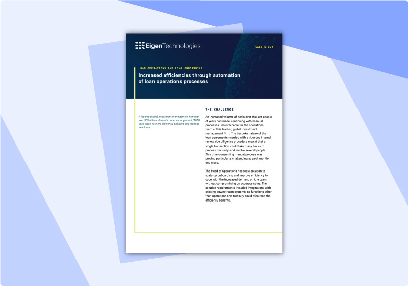 A global investment management firm used Eigen to more efficiently manage &amp; onboard new loans.

Check out our case study to see how they achieved a 66% reduction in loan processing time with Eigen:
bit.ly/47soQyg.

#AI #automation #loanmanagement