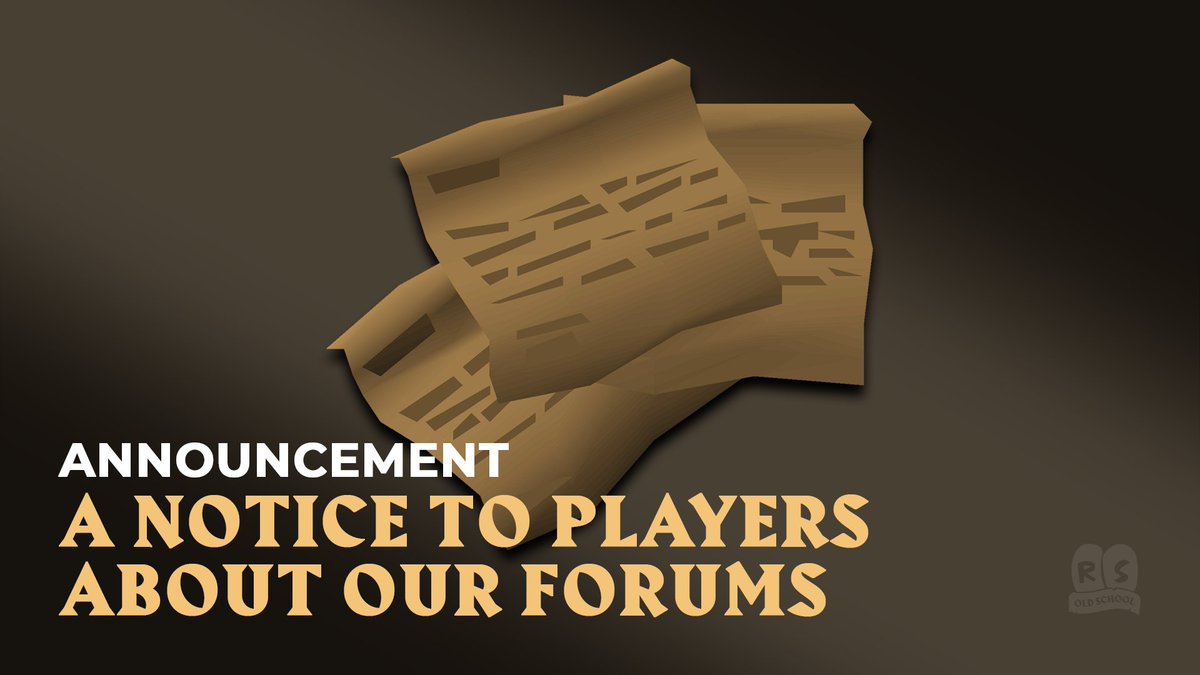 OldSchoolRS's tweet photo. Our official forums will become read-only from January 25th, and then removed entirely on March 28th.

We're putting more resource into the platforms that players prefer to use. Thank you to everyone who has contributed to our forums throughout the years.

https://t.co/1j09aCF5iH https://t.co/PAlqAJpB2u
