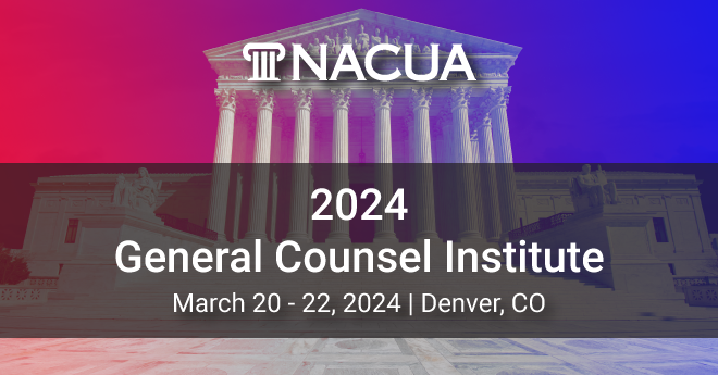 NACUA’s bi-annual General Counsel Institute is back for 2024! Open to in-house GC and Deputy GC members only, the Institute will take place March 20-22 in Denver! tinyurl.com/42rf6rft