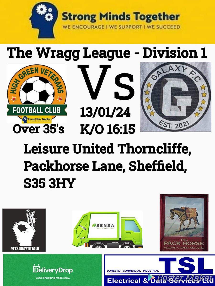 League action tomorrow at home Vs Galaxy Vets FC

Venue @leisureunited.s35
Kick Off 16:15