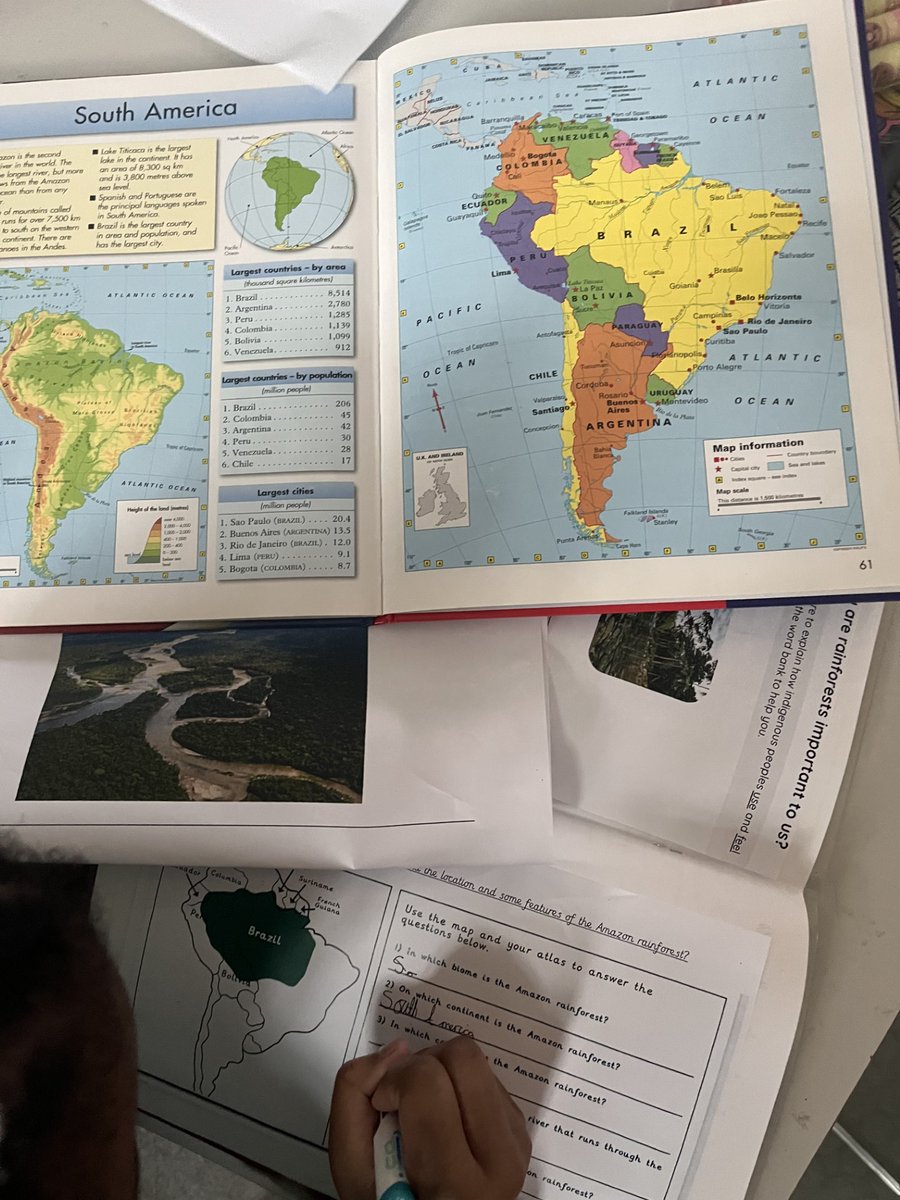 HaseltineYear4's tweet photo. Year 4 learners were discovering biomes and all things rainforests this afternoon. #secondarysources #theamazon #yearfourgeography https://t.co/oyJJna5epg
