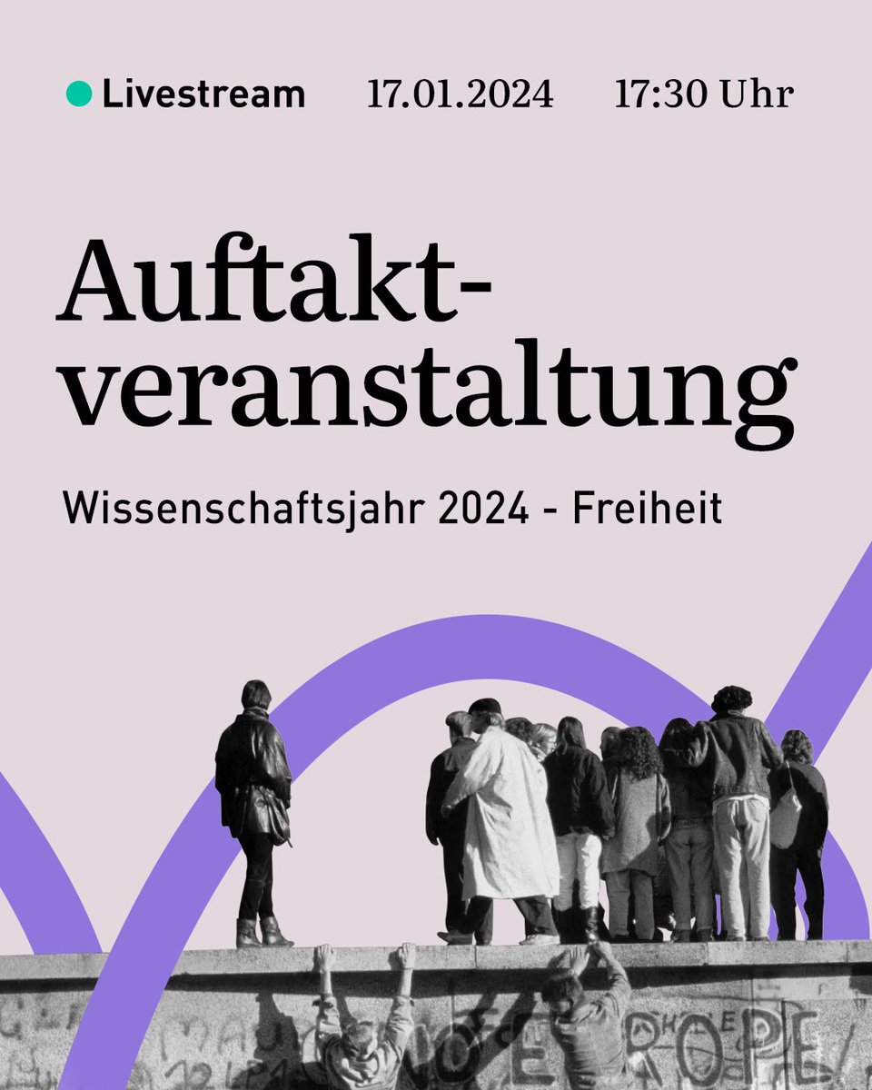 Zum Auftakt wird @starkwatzinger eine Grundsatzrede zur Freiheit halten. Begleitet wird sie von Gästen aus Gesellschaft, Wissenschaft und Forschung. Programm: bmbf.de/bmbf/shareddoc… Livestream am 17.01.2024, ab 17:30: wissenschaftsjahr.de @CarloMasala1 @DuezenTekkal #wj24