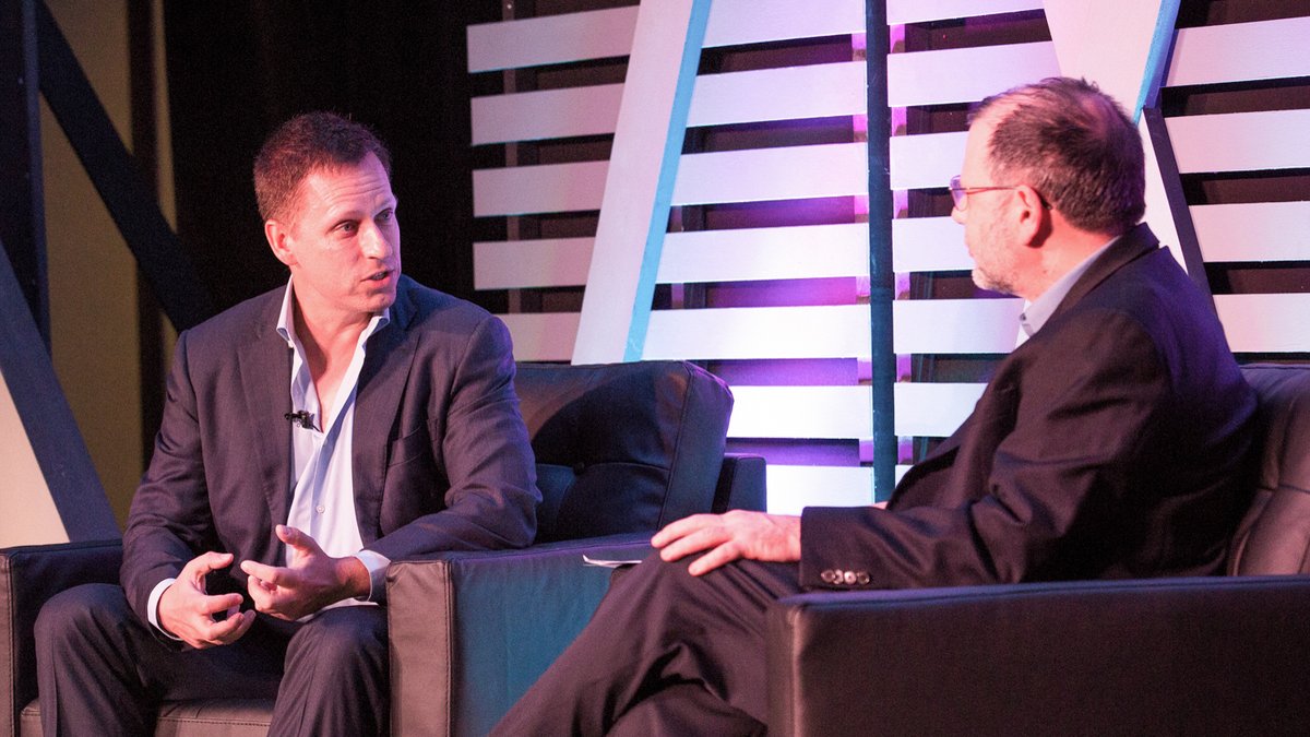 Picture of Peter Thiel and Tyler Cowen from the first episode of Conversations with Tyler