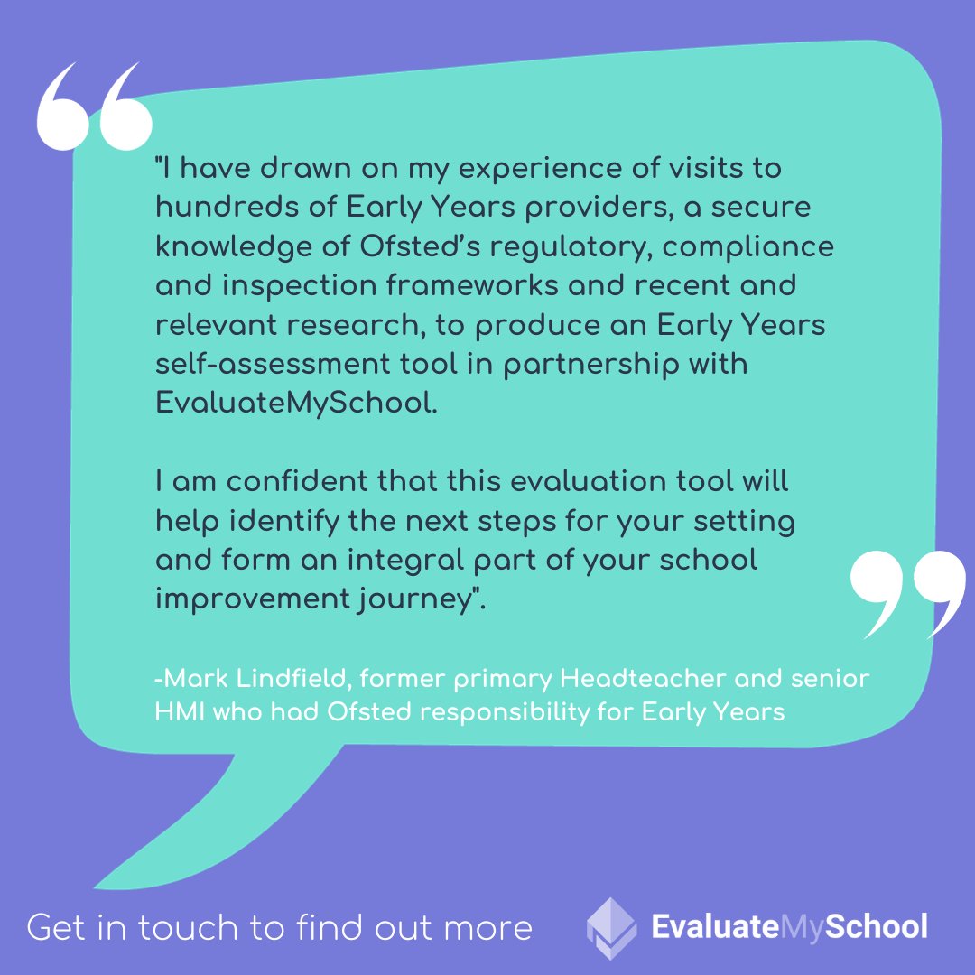 Review the effectiveness of your #EarlyYears provision with our self-evaluation tool. Find out more and request a free demo today: evaluatemyschool.co.uk/early-years/ #schoolimprovement #schools #EYFS #edutwitter #education