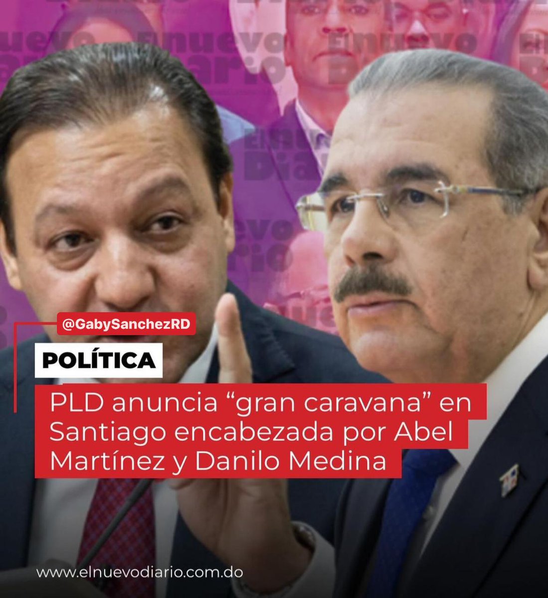 TriunfoSeguro24's tweet photo. ¡Este sábado tiembla el cibao! Gran Marcha Caravana junto al próximo presidente Abel Martínez y nuestro querido expresidente Medina. @AbelMartienzD #AbelPresidente #SEAbel @GabySanchezRD https://t.co/xNj2UyIibi