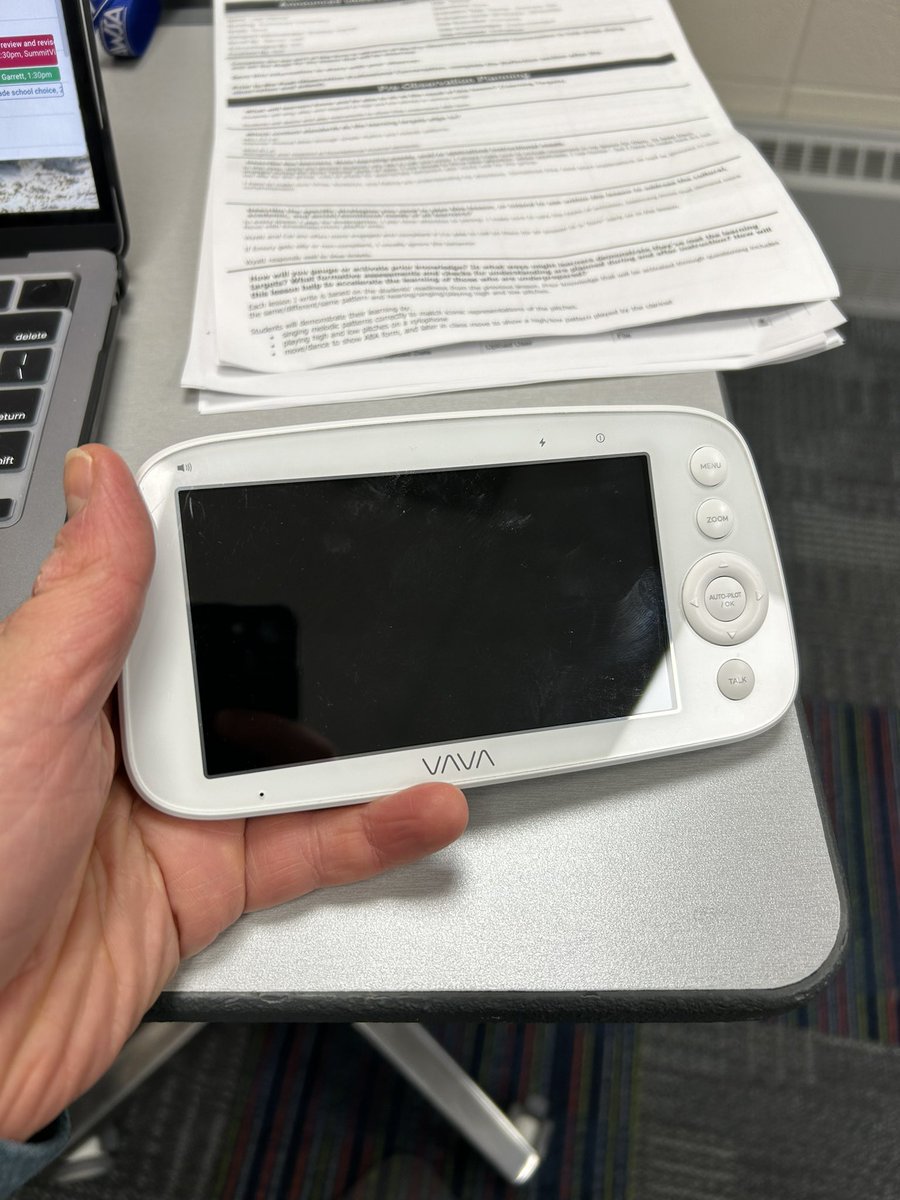 Brought the baby monitor to work today instead of my phone. You can reach me by crying. #dadlife 🤦