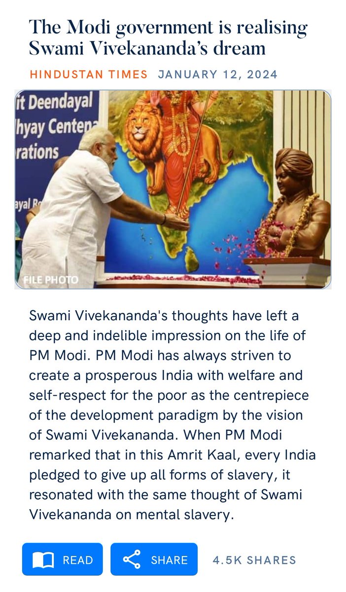The Modi government is realising Swami Vivekananda’s dream 
hindustantimes.com/ht-insight/kno…

via NaMo App