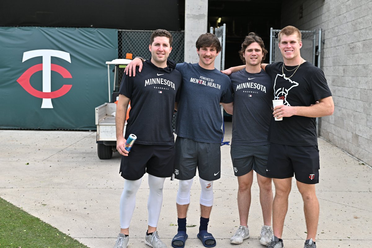 Things are happening in Fort Myers! Twins Fantasy Camp is already a week in and prospects are here for some early season mini camps! Left to Right: C Pat Winkel, INF Jake Rucker, INF Jay Harry and OF Walker Jenkins
