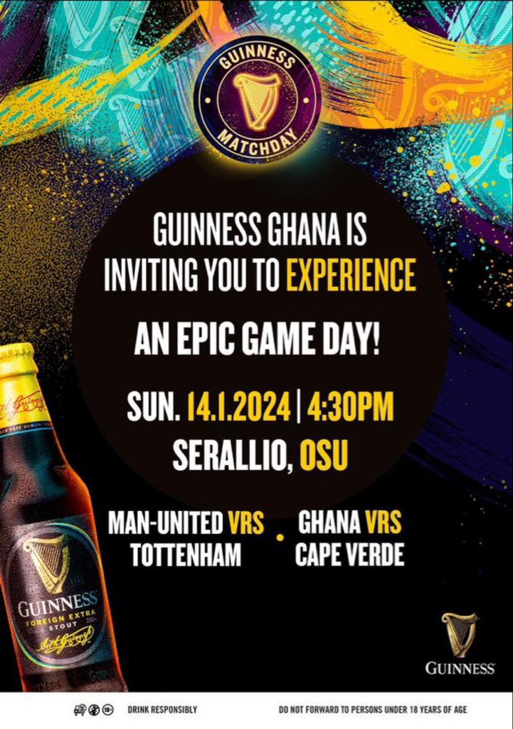 Sign up here for free and let's go and cheer black stars to victory as they battle cape Verde this Sunday inside Serallio Osu #MatchdayAtSerallio #SundayMatchday
NB: Free food and palm wine dey if you buy just two cans of Guinness 
Sign up link🔗:forms.gle/iDw2Qk3S5uGp8e…