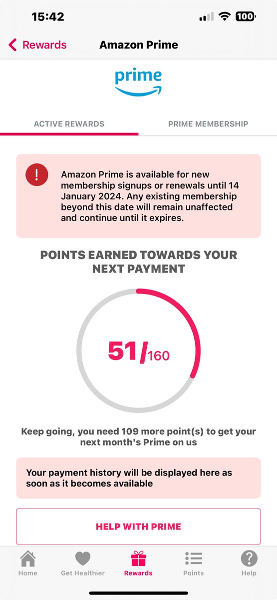 k88jal's tweet photo. ⁦@Vitality_UK⁩ I’ve had a notification to say my Etika agreement has ended, I’ve signed up for next year. In terms of earning activity pts for Amazon prime when do they start? I’m a little confused if I should be getting 40 pts every week (x52) to make sure I don’t pay. TQ https://t.co/6GiYIAsASM