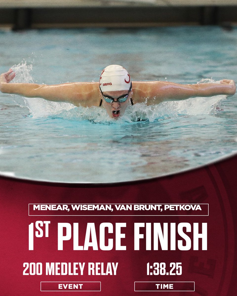 AlabamaSwimDive's tweet photo. Strong start as our women's 200 medley relay team goes 1:38.25 for first 💪 https://t.co/6UrX7SWRHT