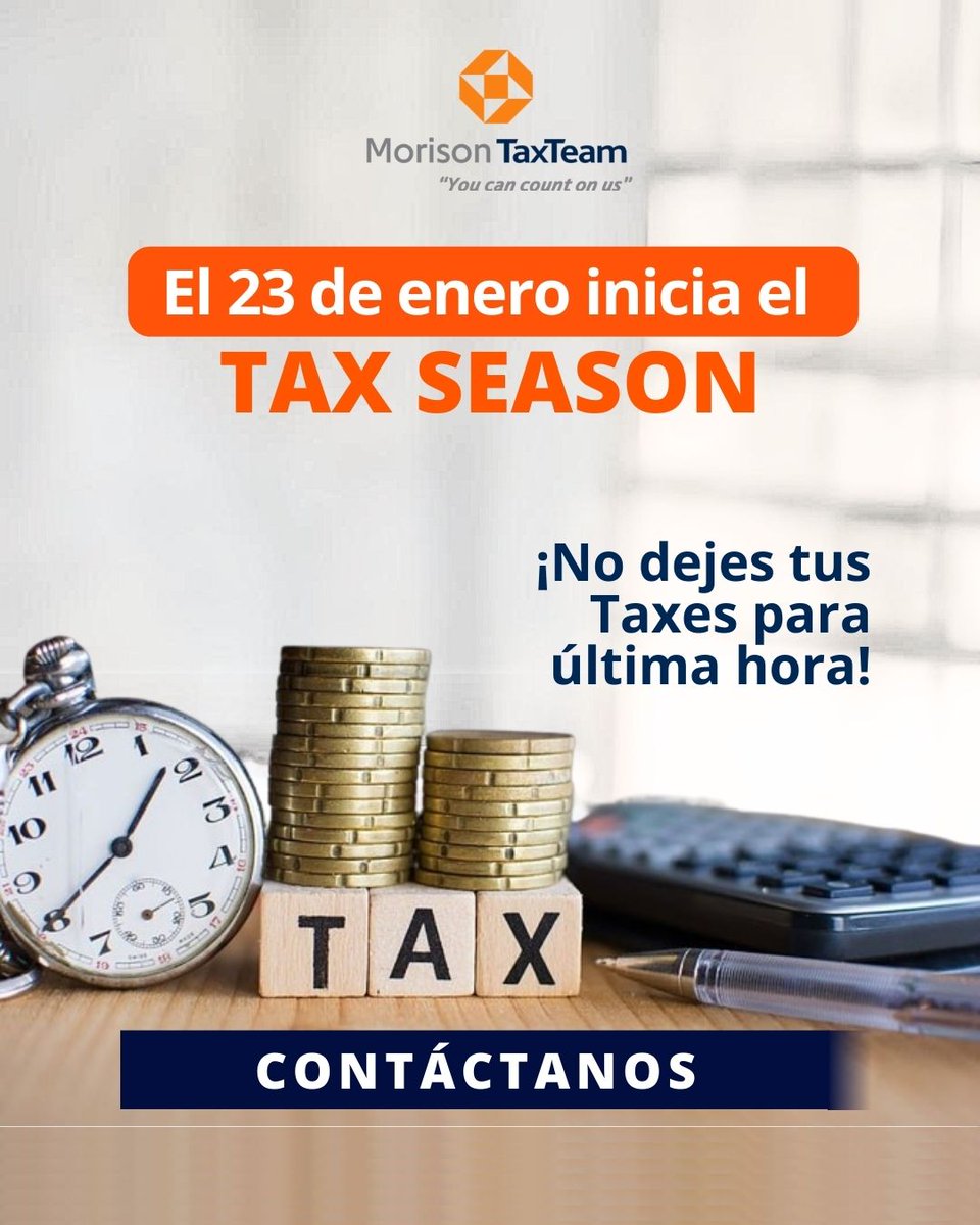 morisontaxteam's tweet photo. ¿Ya tienes listos tus Taxes? Si tienes una LLC o Corp en USA⁣⁣ no lo dejes para última hora.⁣⁣

El 23 de enero empieza el TAX SEASON

Contáctanos y te asesoramos.
⁣⁣⁣⁣https://t.co/IqjAMmkvFS

 #incometax #taxrefund #taxseason #taxes https://t.co/kJkFZhjiBe