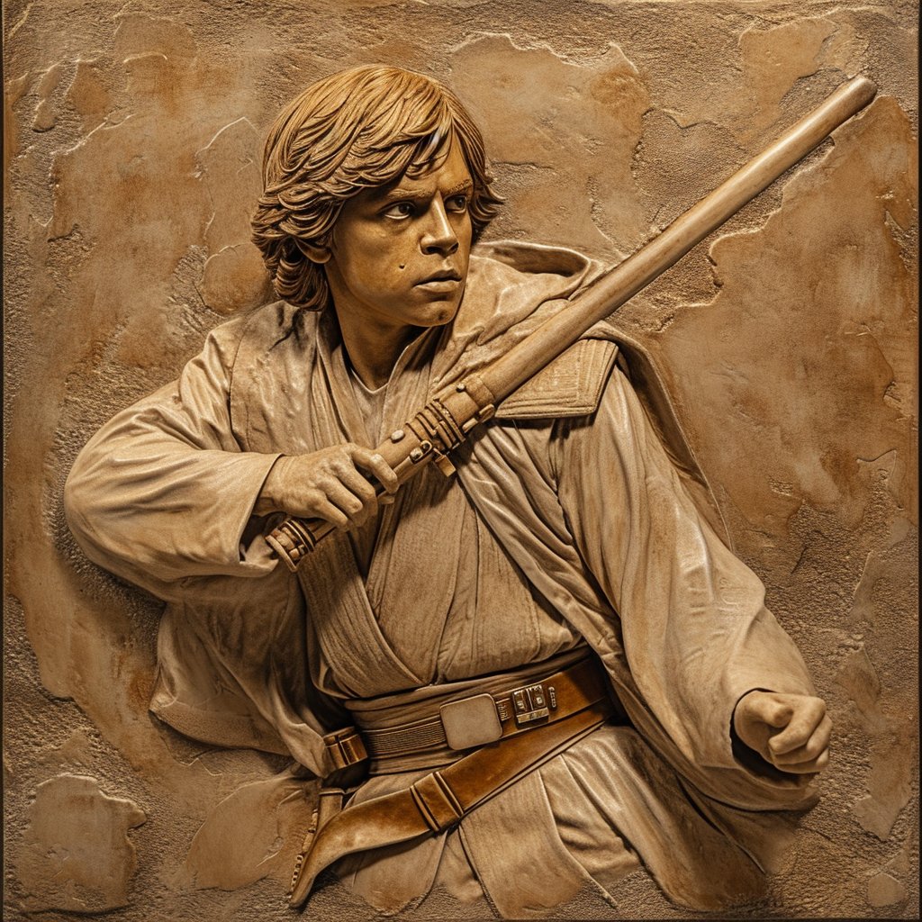 MayorKingAI's tweet image. #PromptShare 🚨Bas-relief technique🚨

💬[Character], [attributes], carved in bas-relief style, monochromatic color palette, soft shadows, finely engraved details

📜Bas-relief is a sculpture technique where figures subtly project from  the background, creating an illusion of…