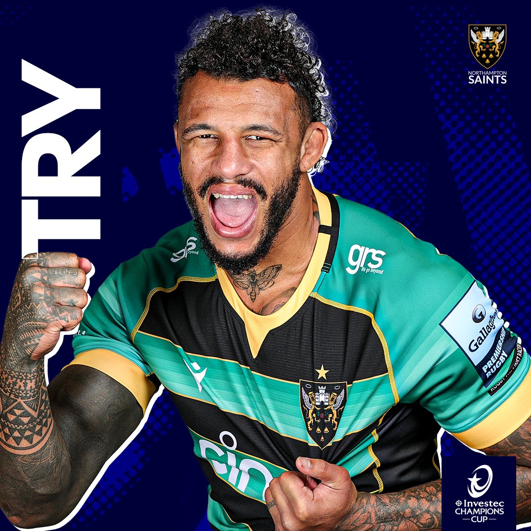 SaintsRugby's tweet photo. 2️⃣8️⃣ Bonus try.

Slick combo between @FraserDingwall_ and @RoryJHutchinson and it opens up perfectly for @Courtney_Lawes 👊

😇 28 - 0 🔵 https://t.co/pXu1oZZxtv