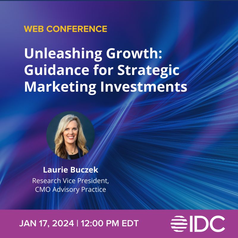 Dive into the dynamic world of tech marketing and gain #insights from the 21st annual #TechMarketing Spending Benchmark with #IDCer @Laurie Buczek. Don't miss out on the top strategies for 2024! 
Register now: lnkd.in/gHGG7kms

#IDCwebinar #IDC