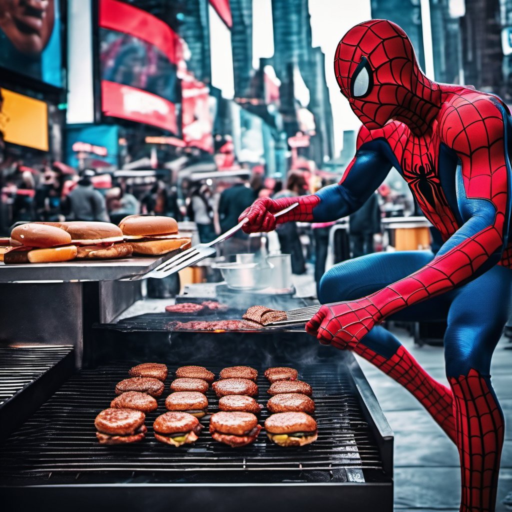 Grillax_com's tweet photo. It could be true ... ya never know! @Marvel @SpiderMan #BurgerMonth https://t.co/AGkjJPO8RD
