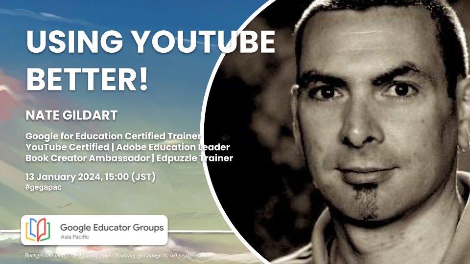 nathangildart's tweet photo. A scaled down version of #GEGapacWeekend has started. Some of the English language sessions for Saturday! Learn some innovative approaches using @KamiApp @edpuzzle and @YouTube! Links and details are here: https://t.co/leuczF0KUX 

@GegProgram #GoogleforEducation https://t.co/n51qoRofb0