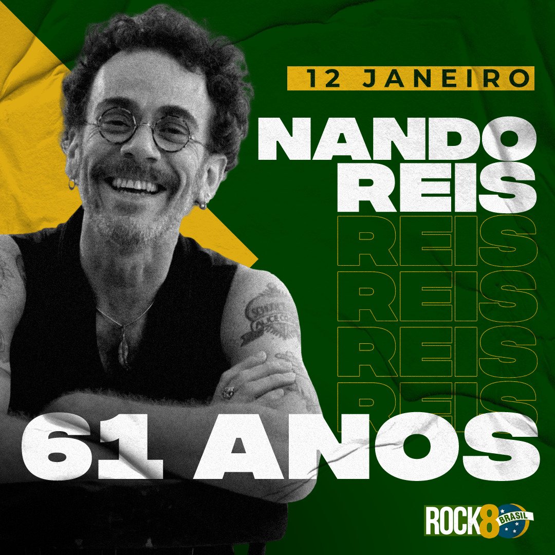 Rock80Brasil's tweet photo. Feliz aniversário ao @nando_reis que completa hoje 61 anos! 🎉🎂 https://t.co/IBw39n1KWl