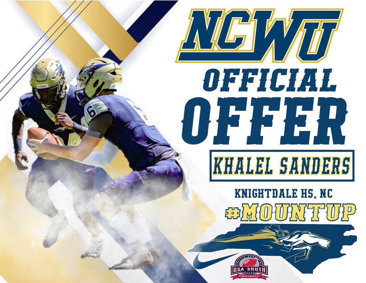 Khalel Sanders (@khalelsanders2) on Twitter photo Blessed to Receive My First Football offer from North Carolina Wesleyan <a href="/Q_Tobias41/">Coach Quinn Tobias</a> <a href="/CoachMJohnson__/">Marcell Johnson</a> @KHSKnightFB Blessed to Receive My First Football offer from North Carolina Wesleyan <a href="/Q_Tobias41/">Coach Quinn Tobias</a> <a href="/CoachMJohnson__/">Marcell Johnson</a> @KHSKnightFB