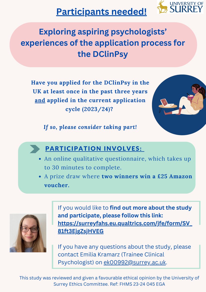 I am now recruiting participants for my DClinPsy thesis, which will be looking at aspiring psychologists’ experiences of applying for the DClinPsy in the UK.

If you are an aspiring psychologist who has completed at least one DClinPsy application cycle in the UK in the past three
